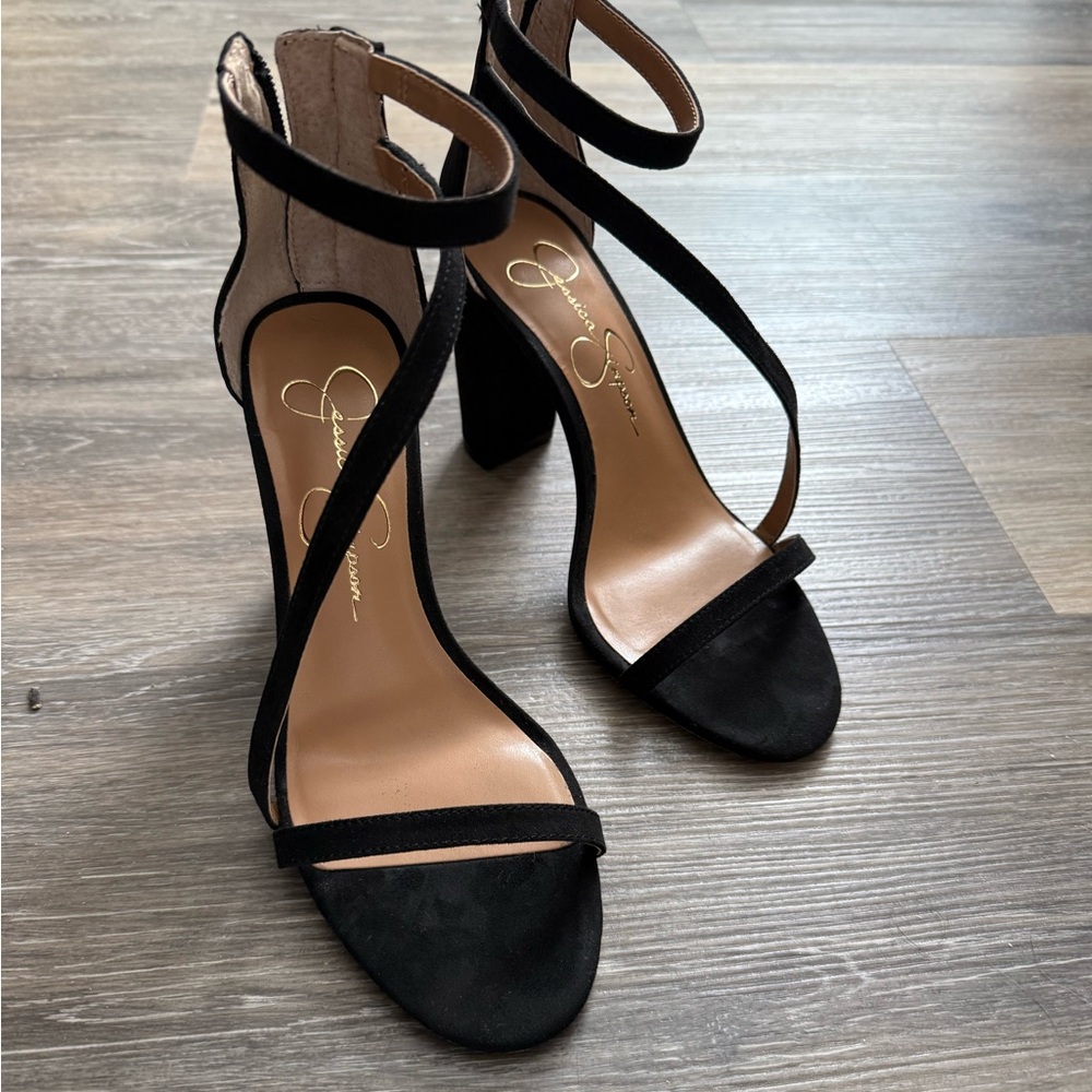 Block heel strappy sandal.